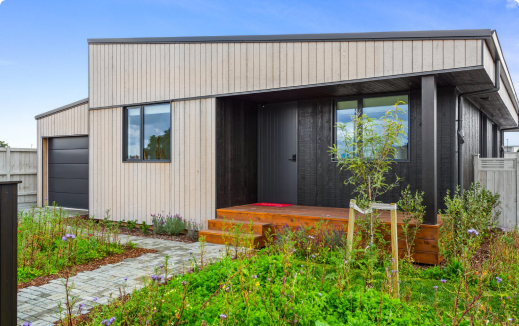 Black and grey natural designed cladding on home