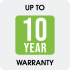 Up to 10 year warranty icon